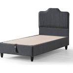 Cennet Yatak Menekşe Tek Kişilik Sandıklı Baza ve Dekoratif Başlık 2’li Set - Siyah - 90 x 190 cm