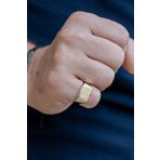 Cenova Jewelry 14 Ayar Altın Dikdörtgen Erkek Serçe Parmağı Yüzüğü MAN1865