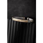 Cenova Jewelry 14 Ayar Altın Örme Çelik Kelepçe Erkek Bileklik