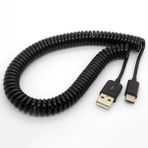 CentBest USB Tip C kablo sarılı Spring spirale U89 fiş USB 2.0 A Fiş uzatma kablosu veriler/şarj kablosu/Datenuebertragungskabel Nexus MacBook Google Chromebook Nokia N1 Tablet PC/Letv Smart Phone için Siyah