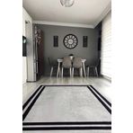 CENTER AVM Gri Halı Makinede Yıkanabilir Kaymaz Taban Halı Leke Tutmaz Mutfak Halısı