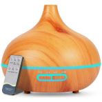 Centerstore Premium Kalite 550 ml Hava Nemlendirici Aromatik Oda Kokusu Difüzörü 7 Farklı Işıklı Buhar Makinesi - Açık Kahverengi