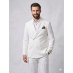 Centilmen Selim Havan Kruvaze Çizgili Erkek Blazer Ceket 0024 - 56 - Beyaz