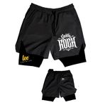 centlee america şort mayo spor erkek bayan fitness antrenmanı cepli (siyah, s)