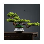 Cenz-888 Yapay Bonzai Ağacı Yapay Bonzai Simülasyon Ağacı, Üst Düzey Işık, Lüks, Yeşil, Giriş Dekorasyonu, Simülasyon Ağacı, Bonsai Süsler Yapay Bitkiler