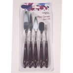 Ceo Art Ceoart 5'li Boyalı Ahşap Sap Metal Spatula