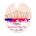 Ceoart Ahşap Palet + 12 Fırça Seti