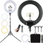 Cep Case Ring Light LED Işık Halkası 21’’ 54 cm Profesyonel Stüdyo Işığı ve 210 cm Monopod+Taşıma Çantası - Beyaz