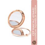 Cep Makyaj Aynası Yuvarlak Çanta Içi Hediyelik Promosyon Ayna Stickera Uygun Rose Ayna