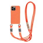 Cep telefonu zinciri cep telefonu kılıfı Apple iPhone 11 Pro Max ile uyumlu kolye kılıfı naylon omuz askısı yumuşak silikon TPU kapak asmak için kordonlu koruyucu kılıf havalı şık bant (turuncu)