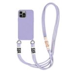 Cep telefonu zinciri, cep telefonu kılıfı, Apple iPhone 7 Plus/8 Plus ile uyumlu, kolye, naylon, omuz askısı, yumuşak silikon TPU kapak, asmak için kordonlu, koruyucu kılıf, havalı şık bant (lila)