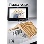 Cepahir Modacar Takım Askısı Ceket Etek Pantolon Kıskaçlı 19 Adet Altın