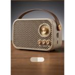 Cepaks Taşınabilir Retro Mini Radyo Bluetooth Speaker | Radyo + USB + Tf Kart | Şarjlı Mini Hoparlör 4in1 - Bej
