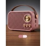 Cepaks Taşınabilir Retro Mini Radyo Bluetooth Speaker | Radyo + USB + Tf Kart | Şarjlı Mini Hoparlör 4in1 - Pembe