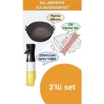 CEPHOME 3'lü silikon kab-pişirme teli-sprey yağdanlık- airfrey set