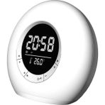 Cepini Alarm ve Sıcaklık Göstergeli Ambiyans Atmosfer Işığı Bluetooth Hoparlör Gece Lambası Saat