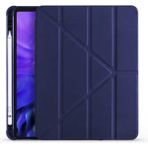 CepLab Apple iPad Air 5. Nesil 10.9 Inç Kılıf Kalem Bölmeli Silikon Smart Cover Tablet Kılıfı - Lacivert
