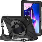 CepLab Lenovo Tab M10 (3. Nesil) 10.1'' TB328FU Uyumlu Kılıf Ultra Koruma Zırh Askılı Silikon Tablet Kılıfı - Siyah