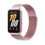 CepLab Samsung Galaxy Fit 3 Uyumlu Kordon Mıknatıslı Klips Hasır Örgü Dizayn Bükülmez Lüx Metal Kayış