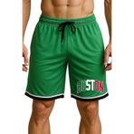 Cepli Boston Baskılı Basketbol Şortu Spor Şort (YEŞİL, L)
