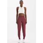 Cepli Dikişsiz Jogger Pantolon Kestane Bordo - M