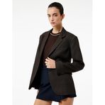 Cepli Düğmeli Uzun Kollu Kruvaze Ekose Blazer Ceket