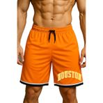 Cepli Houston Baskılı Basketbol Şortu Spor Şort (TURUNCU, XS)