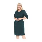 Cepli Kışlık Büyük Beden Elbise 34d-2468 Yeşil