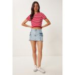 Cepli Mini Denim Etek LRC0005 Açık Mavi - 40