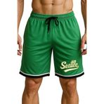 Cepli Seattle Baskılı Basketbol Şortu Spor Şort (YEŞİL, XXL)