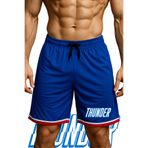 Cepli Thunder Baskılı Basketbol Şortu Spor Şort (Saks Mavi, S)