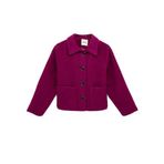 Cepli Uzun Kollu Oversize Crop Kaşe Ceket