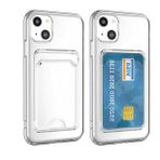 Ceponya Apple iPhone 14 Kartlıklı Şeffaf Setra Clear Silikon Kapak Kılıf