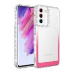 Ceponya Galaxy S21 FE Simli ve Renk Geçiş Tasarımlı Lens Korumalı Park Kapak Kılıf