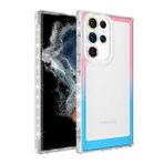 Ceponya Galaxy S22 Ultra Simli ve Renk Geçiş Tasarımlı Lens Korumalı Park Kapak Kılıf