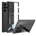 Ceponya Galaxy S23 Ultra Kamera Korumalı Şeffaf Tasarımlı Zore Lego Standlı Kapak Kılıf