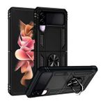 Ceponya Galaxy Z Flip 3 Yüzüklü Standlı Manyetikli Armor Zırh Kılıf