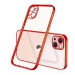 Ceponya İphone 13 Mini Renkli Kenar Şeffaf Kılıf Kamera Korumalı Silikon Kılıf