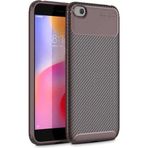 Ceppare Xiaomi Redmi Go Kılıf Negro Karbon Desing Focus Silikon Kahverengi