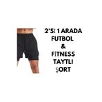 Cepsiz 2'si 1 Arada-gym-fitness-antrenman-kısa Taytlı Şort- Taytlı Şort Birleşik 2'si 1 Arada KISTAYTLIŞORT