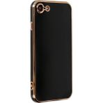 CepStok Apple iPhone 7/8/se 2022 Kılıf Kenar Detaylı Yumuşak Parlak Silikon - iPhone7/8/Se2/3 - Siyah