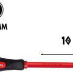 Cer-Pa Norm Prosoft İzoleli Tornavida Mıknatıslı DÜZ Uçlu 4.0 - 10 cm.
