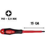 Cer-Pa Norm Prosoft İzoleli Tornavida Mıknatıslı YILDIZ Uçlu PH3 - 15 cm.