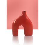 Ceramic Art Decor Hill Seramik Vazo - Dekoratif Ev Aksesuarı - Kırmızı - 20 cm * 17 cm