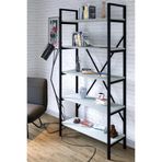 Ceramical KTP Metal Ayaklı 5 Raflı Kitaplık 90x180 cm Beyaz