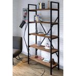 Ceramical KTP Metal Ayaklı 5 Raflı Kitaplık 90x180 cm Çam