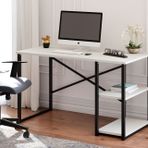 Ceramical MSR Raflı 60x120 cm Beyaz Çalışma Masası 120 cm Bilgisayar Ofis Masası