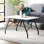 Ceramical OS2 Modern Metal Ayaklı Orta Sehpa - Beyaz