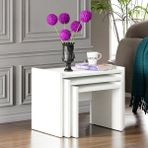Ceramical ZG4 3'lü Zigon Sehpa - Beyaz - ZG4 - Beyaz