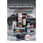 Ceramicar Custom 4'lü Premium Araç Bakım Süper Seti - Hızlı Cila, Lastik Parlatıcı, Plastik Yenileyici, Koku Bombası + Bez Hediyeli